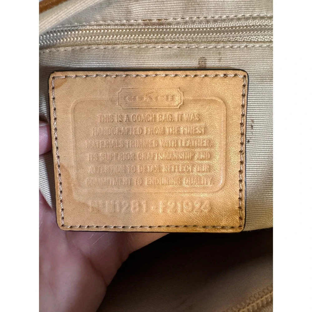 Coach Peyton Tattersall Tote Multicolor Plaid Cream Leather Trim F21924 - Picture 6 of 6